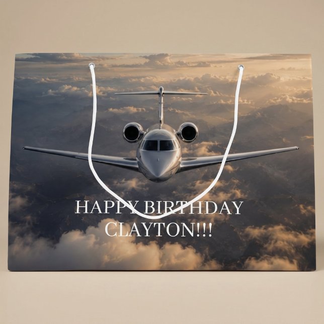 Executive Privatjet-Jungen-Geburtstag Große Geschenktüte (Von Creator hochgeladen)