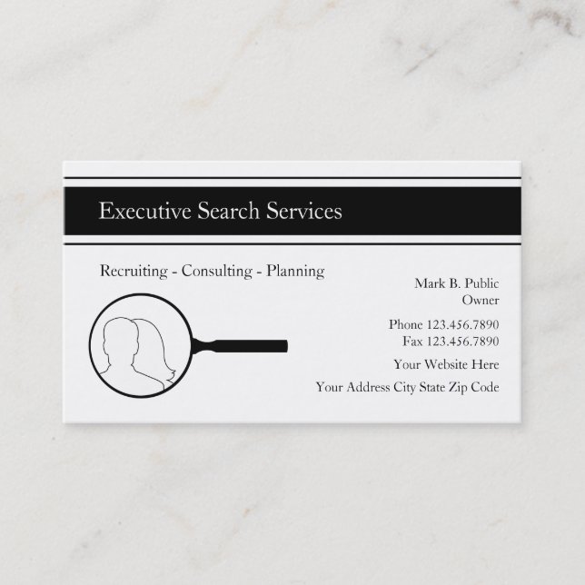 Executive Search Employment Agency Business Cards Visitenkarte (Vorderseite)