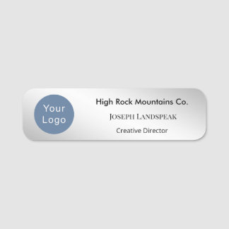 Executive Silver Metallic & Custom Logo Namensschild