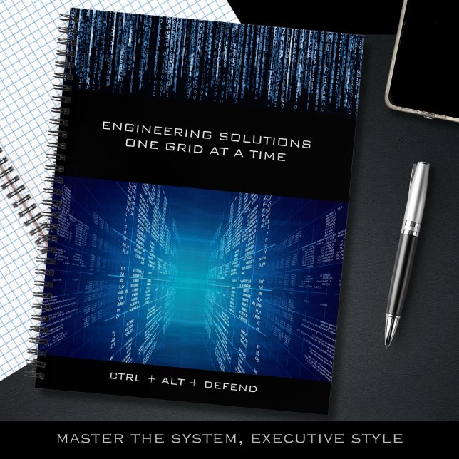 Exekutives Technisches Cyber Millimeterpapier Noti Notizbuch (Master the system, executive style with a high-tech graph paper notebook)