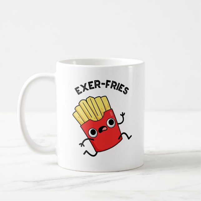 Exer-Pommes Funny Fries Puns Kaffeetasse (Links)