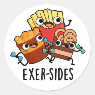 Exer-sides Lustiger Sportwitz  Runder Aufkleber