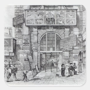 Exeter-Änderung, die den Eingang zeigt Quadratischer Aufkleber