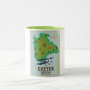 Exeter Devon Vintage-Reiseposter Zweifarbige Tasse