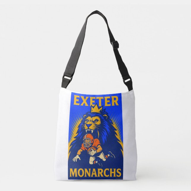 EXETER MONARCHS FOOTBALL - CALIFORNIA.   TRAGETASCHEN MIT LANGEN TRÄGERN (Vorderseite)