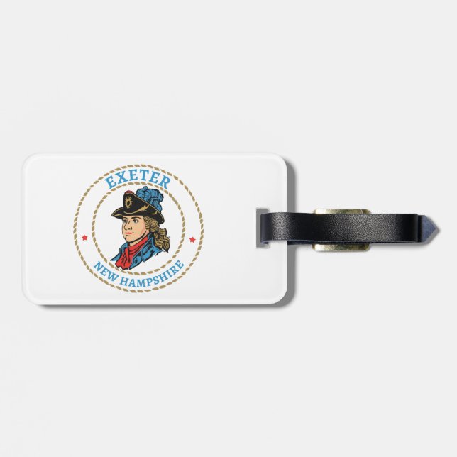 Exeter New Hampshire Colonial Gepäckanhänger (Rückseite horizontal)
