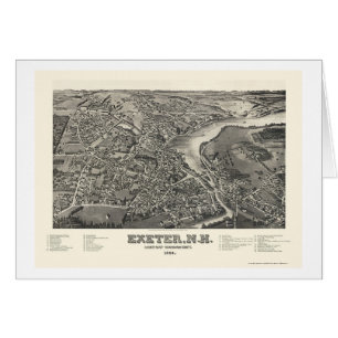 Exeter, panoramische Karte NH - 1884