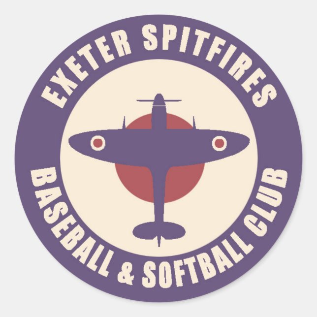 Exeter Spitfire Baseball Club Sticker 3 Zoll breit (Vorderseite)