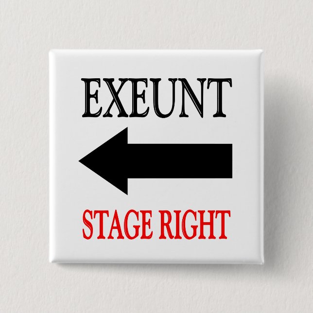 Exeunt Bühne-Recht Button (Vorderseite)