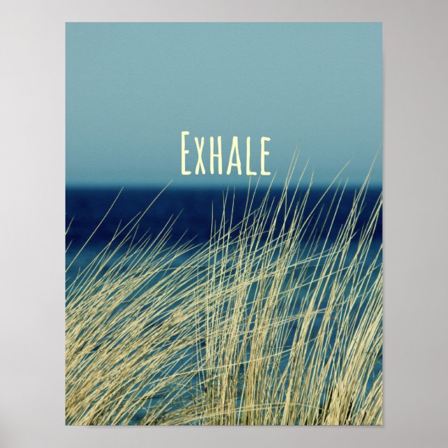 Exhale beruhigende Ozeanszene Poster (Vorne)