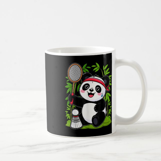Exhausted Badminton Panda - Funny Cute Shuttle Ani Kaffeetasse (Rechts)