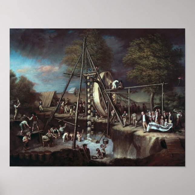 Exhumierung des Mastodon, 1806 Poster (Vorne)