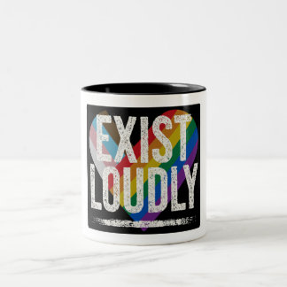 Exist Loudly Pride Regenbogen Statement Tasse