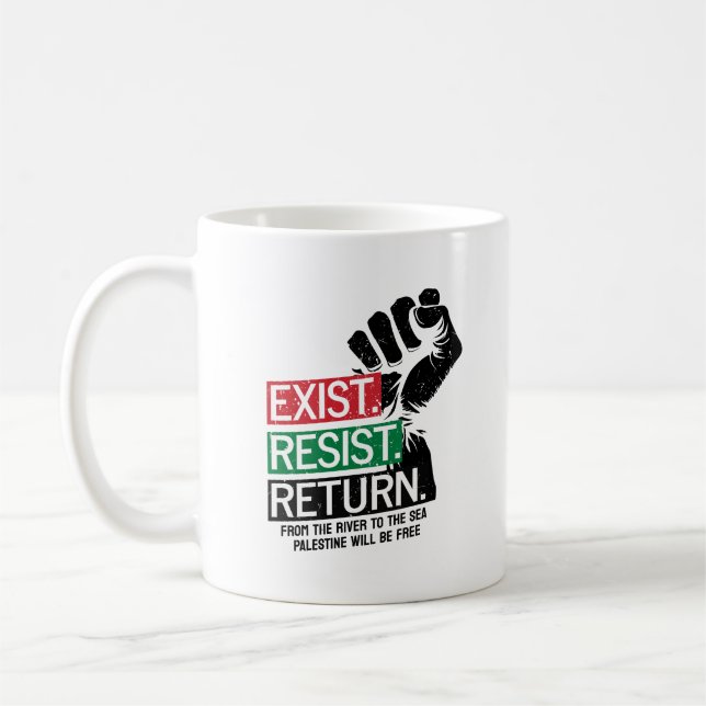 Exist Resist Rückkehr Palästina wird frei sein Kaffeetasse (Links)