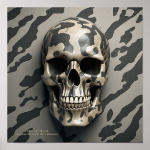 EXISTENTIAL LITE Memento Mori Camouflage Skull Poster