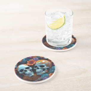 EXISTENTIAL LITE Memento Mori Lovers Skulls Getränkeuntersetzer