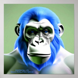 EXISTENZIAL LITE Ape Blue Poster