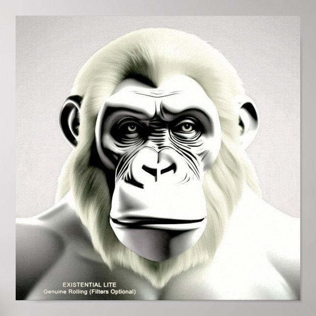 EXISTENZIAL LITE Ape Ecru Poster (Vorne)