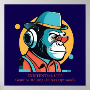 EXISTENZIAL LITE Toon Chimp Poster