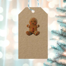 Existenzielle Gingerbrot-Cookie-Kraft-Gift-Tags