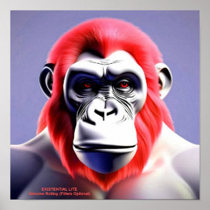 EXISTENZIELLE LETE Ape Red Poster