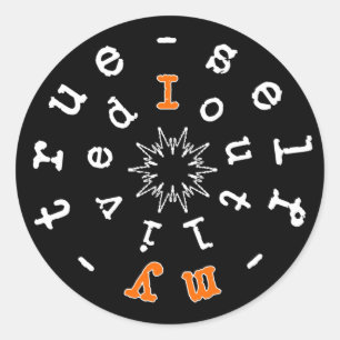 Existenzielles Motto: Ich habe mein wahres Selbst  Runder Aufkleber