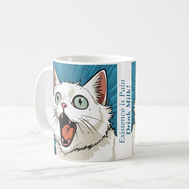 Existenzkrise Kat-Tasse Kaffeetasse (Vorderseite Links)