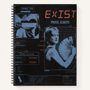 Existieren Stolz LGBTQ+ Modern Brutalismus Notizbuch