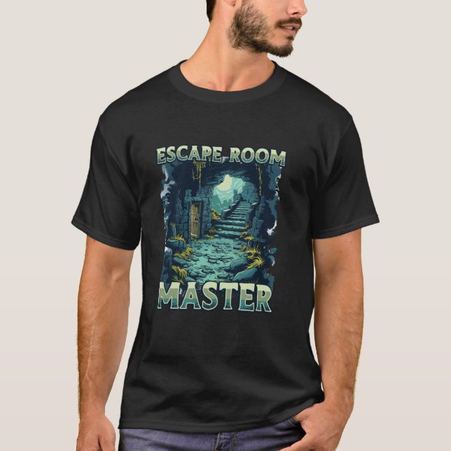 Exit Room Puzzle Challenge Escape Room Master T-Shirt (Vorderseite)