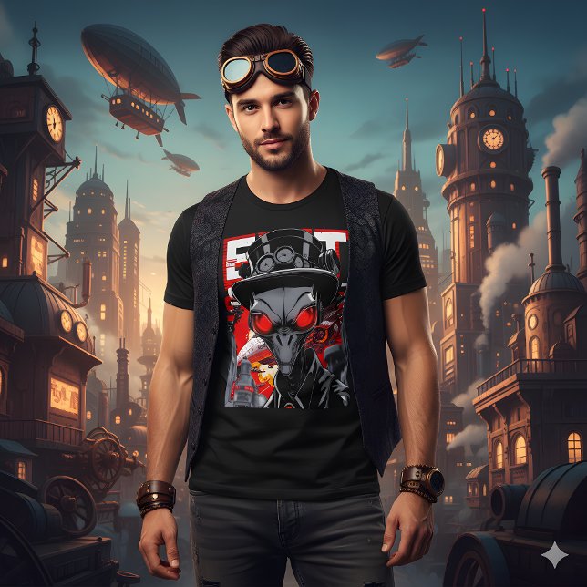 Exit System | Retro Steampunk Alien Tee (Von Creator hochgeladen)