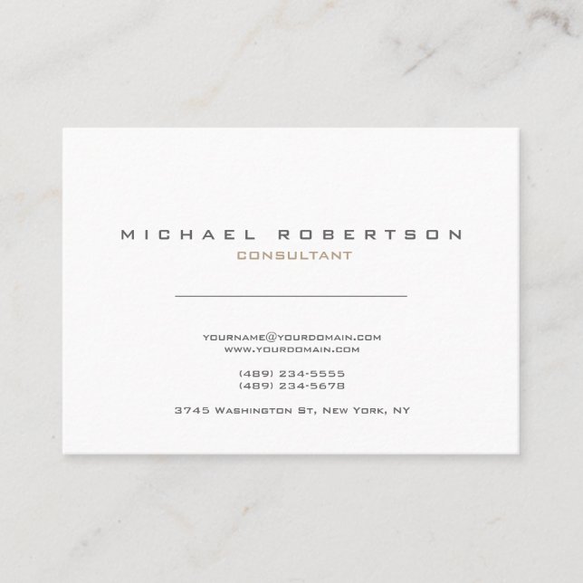 Exklusiv, modern weiß sauber visitenkarte (Vorderseite)