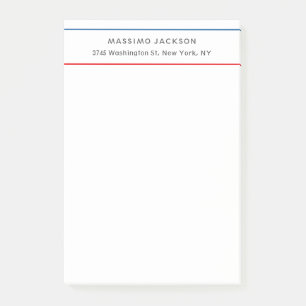 Exklusiv Persönlich Modern Blau Rot Weiß Post-it Klebezettel