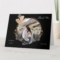 exklusiv schwarzes Gold floral danke Karte