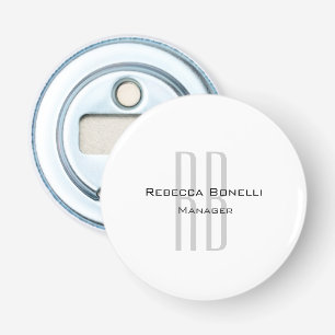 Exklusive Einziges Weißgraues Monogramm Modernes Flaschenöffner