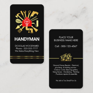 Exklusive Gold-Handyman-Reparaturwerkzeuge Visitenkarte