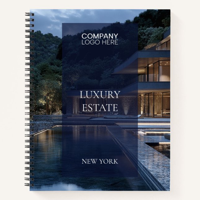 Exklusive Immobilien-Foto-Logo Notizbuch (Vorderseite)
