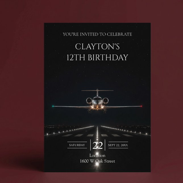 Exklusive Luxus-Jet-Ankunft Geburtstagsfeier Einladung (Von Creator hochgeladen)