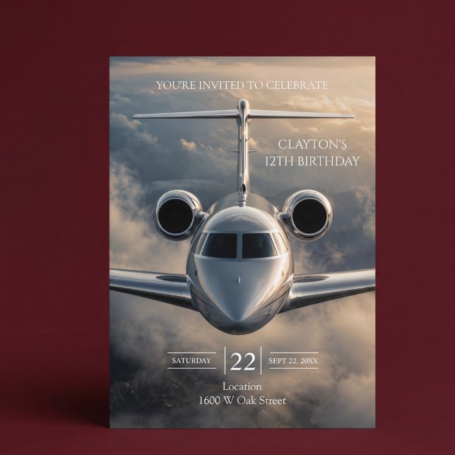Exklusive Luxus-Privatjet-Geburtstagsfeier Einladung (Von Creator hochgeladen)