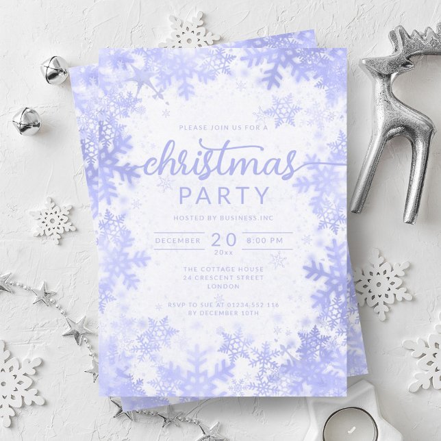 Exklusive Navy Blue Snowflakes Company Weihnachten Einladung (Exclusive Navy Blue Snowflakes Company Christmas Invitation)