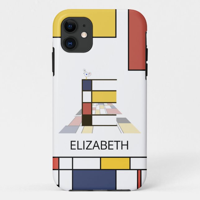 Exklusive Neoplastik Art Monogram. Buchstabe E Case-Mate iPhone Hülle (Rückseite)