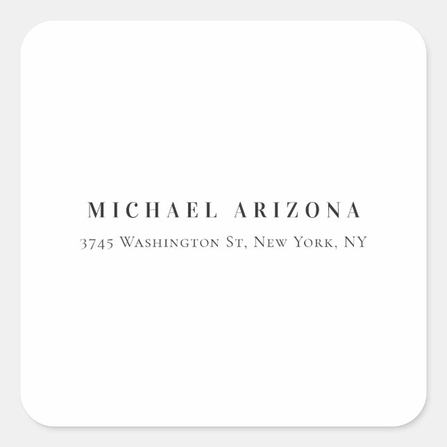 Exklusive persönliche moderne Bezeichnung Quadratischer Aufkleber (Vorderseite)