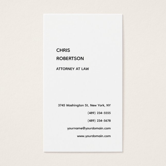 Exklusive Schwarz-Weiß-Visitenkarte (Vorderseite)