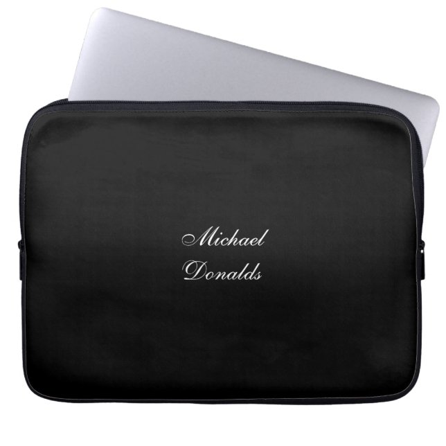 Exklusive Special Black Einzigartig Moderne Minima Laptopschutzhülle (Vorderseite)