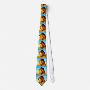 Exklusive Special Lion Profil Portrait Neck Tie Krawatte