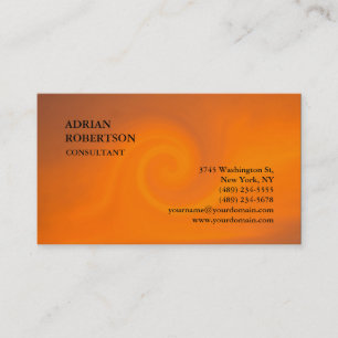 Exklusive Special Schlicht Orange Moderne Trendy Visitenkarte