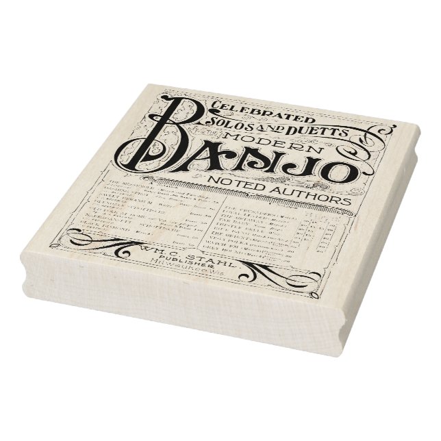 Exklusive Vintage Banjo Sheet Music Briefmarke Gummistempel (Stempel)