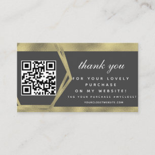 Exklusiver Schönheitsbetrieb Danke Gold QR-Code Visitenkarte