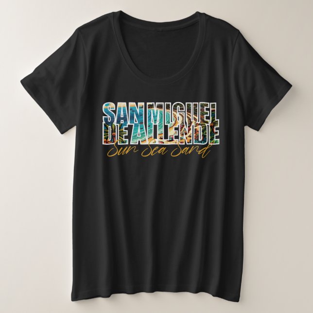 Exklusiver Sommer San Miguel de Allende Strand Große Größe T-Shirt (Design vorne)