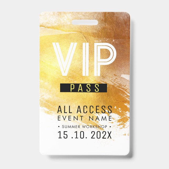 Exklusiver VIP Access Event Workshop Ausweis (Vorderseite)