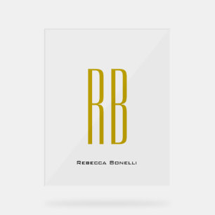 Exklusives einzigartiges Gold-Farben-Monogramm Mod Acrylschild
